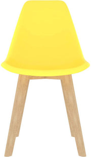 Eetkamerstoelen - 6 stuks - Kunststof - Geel Eetkamerstoelen - Keukenstoelen - Gel Stoelen - Houten Stoelen - Comfortabele Stoelen - Geel