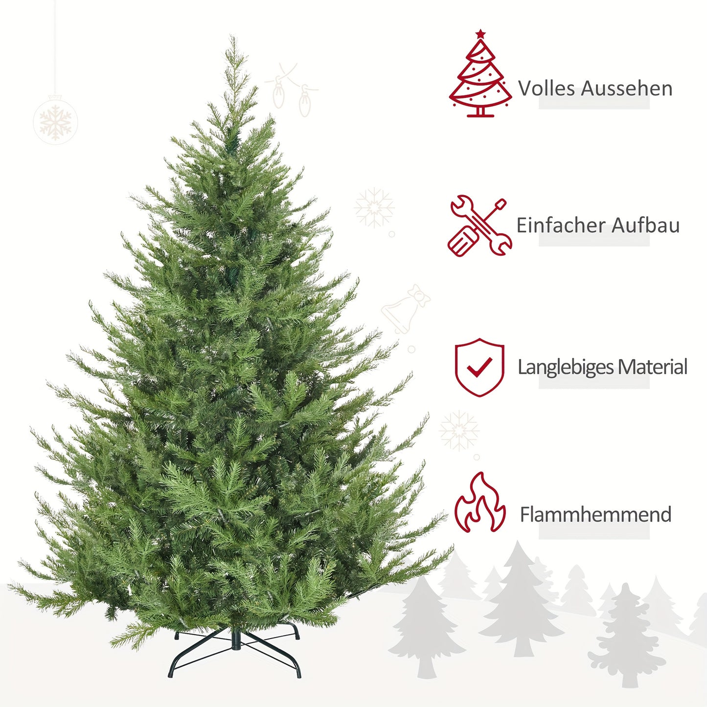Kunstkerstboom – Nepboom – Kerstboom – Vouwbare Boom – Dennenboom Groen – 180 cm Hoog – Automatisch Inklapbaar – Dichte Weelderige Takken
