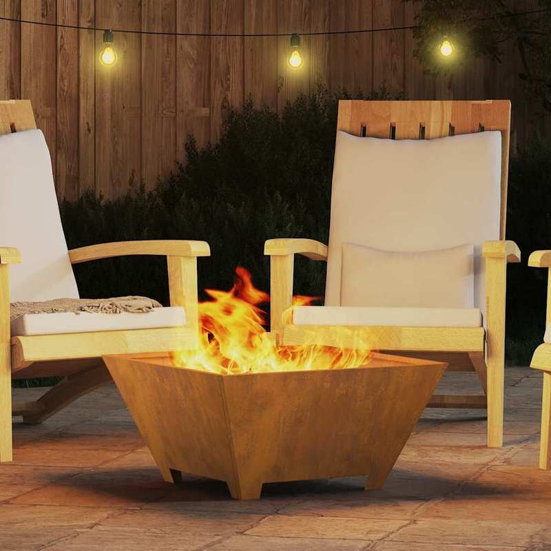 Buitenhaard – Tuinhaard – Vuurkorf – Terrashaard – Patiohaard – Stevig Metaal – Bruine Poedercoating 60x60x30 cm
