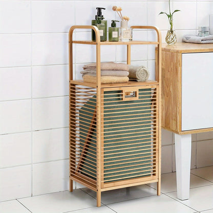 Wasmand – Wasbak – Wasopberger – Wasmand Met Vakjes – Wasmand Met Sortering – Bamboe – 3 Vakken – Afneembare Waszakken