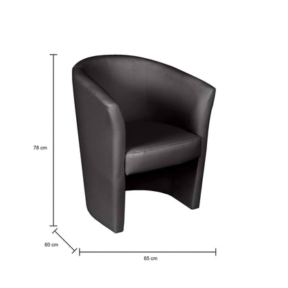 Dpanett Armchair, Upholstered Living Room Chair, Padded Seat with Eco-Leather Armrests, 64x63x76 cm, Available in 5 Colors