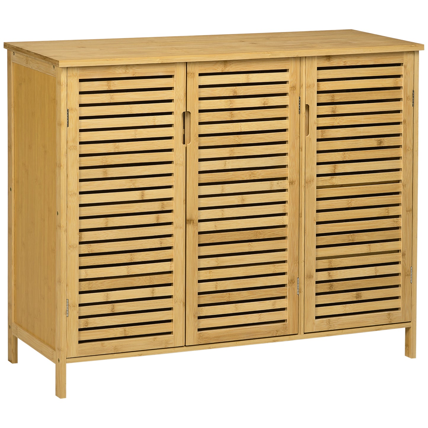 Schoenenkast – Schoenenrek – Schoenendisplay – Schoenopberger – Schoenmeubel – 3 Deurs – Bamboe Natuurhout – 16 Paar – Magnetische Sluiting – 100x35x80 cm