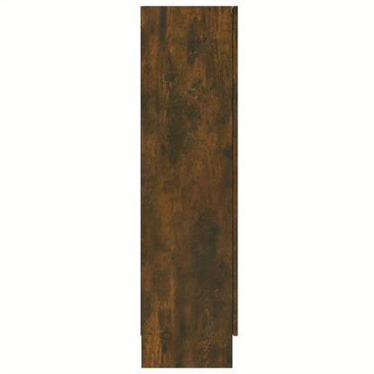 Vitrinekast – Vitrine – Glazen Kast – Opbergkast – Wandkast – Smoke Oak – 82,5x30,5x115 cm – Ge-engineerd Hout