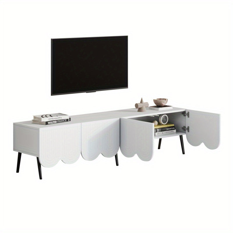 TV-Meubel – TV-Kast – TV-Standaard – Entertainmentmeubel – Dressoir – 177,8 cm extra lang – verstelbare planken met soft-close deuren