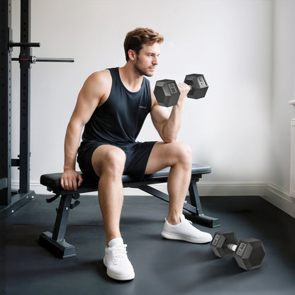 Halter – Dumbbell – Gewicht – Krachttraining – Fitness – Zwart met Zilveren Accenten – 35 kg – Anti-Slip Grip