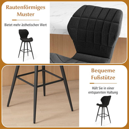 Barkrukken – Barstoelen – Keukenkrukken – Hoge Stoelen – Zitkrukken – Ergonomisch Foam Kussen – Verstelbare Voetjes