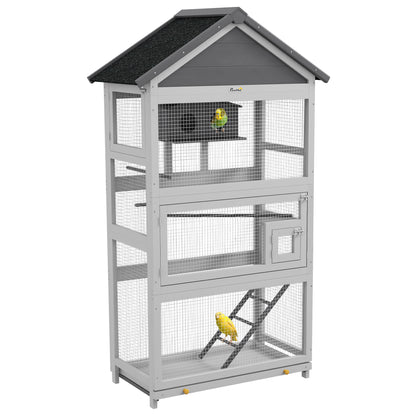 Vogelkooi – Papegaaienkooi – Parkietenkooi – Vogelvolière – Vogelhuis – Ruim 92x52x171 cm – Waterdicht Asfalt Dak
