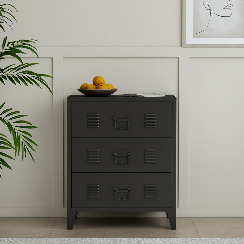 Metalen Kast – Ladeblok – Opbergkast – Archiefkast – Kantoorkast – Industrieel Design – 72x60x40 cm – Stevig Stalen Materiaal