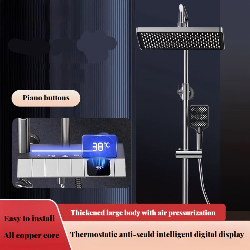 Douchekraan – Douchemengkraan – Thermostaatkraan – Doucheset – Waterkraan – Digitale Temperatuurweergave – Precisie Temperatuurregeling 0,1°C