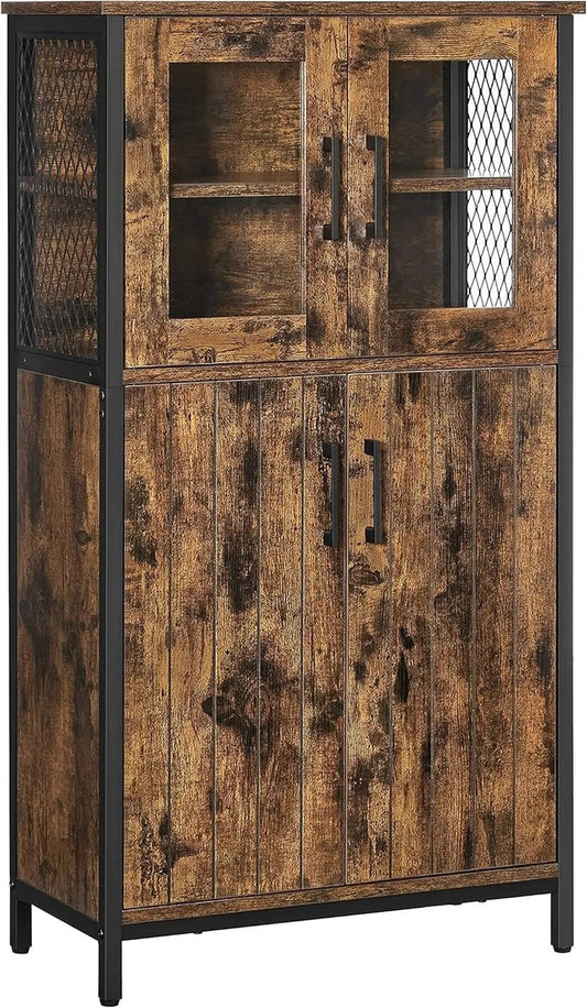 Dressoirkasten - Garderobekast - Speelgoedkast - Opbergkast - Woonkamerkast - Keukenkast - 60 cm x 30 cm x 108 cm - Bruin
