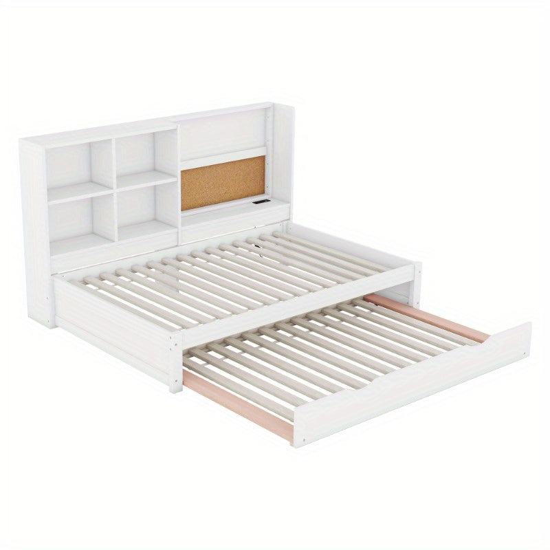 Slaapbank – Bedbank – Logeerbed – Sofa Bed – Bedbank Met Opbergruimte – Wit – Uitklapbaar – Met Duurzaam Metalen Frame – Geen Montage Nodig