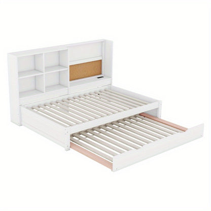 Slaapbank – Bedbank – Logeerbed – Sofa Bed – Bedbank Met Opbergruimte – Wit – Uitklapbaar – Met Duurzaam Metalen Frame – Geen Montage Nodig