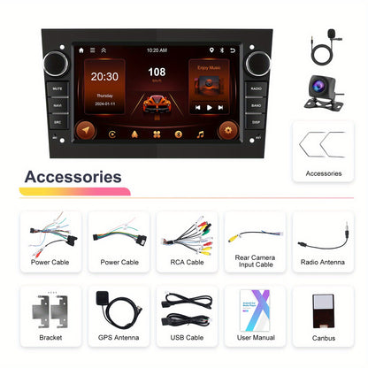 7-inch Autoradio – Touchscreen Radio – Multimedia Systeem – Navigatie Systeem – Android Auto Radio – Android 13 – Wireless CarPlay & AHD Achteruitrijcamera