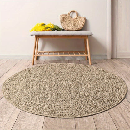 Buitentapijt – Buitenmat – Vloerkleed – Tuintapijt – Outdoorkleed – Rond – Polypropyleen Jute Look – 200 cm Diameter – UV-bestendig