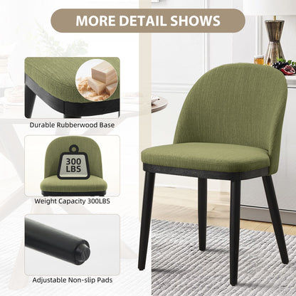 Eetkamerstoelen – Stoelen – Design Stoelen – Dining Chairs – Beklede Stoelen – Set Van 2 Groen – Ergonomische Rugleuning – Massief Beukenhout Frame