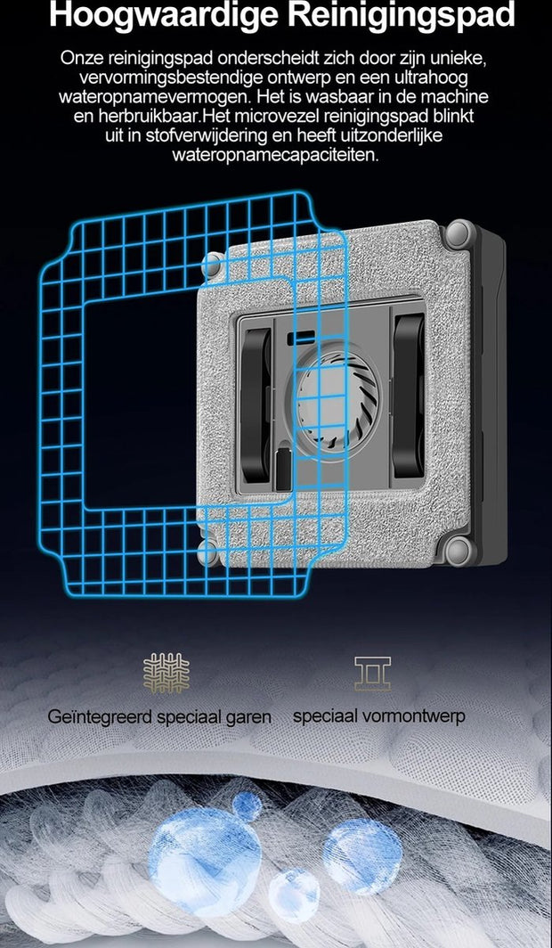 Robot raamreiniger - Dubbele Watersproeier - Slim Geheugen - Hoge Vacuümaanzuiging - Lasersensor - Robot voor het Reinigen van glas - App besturing