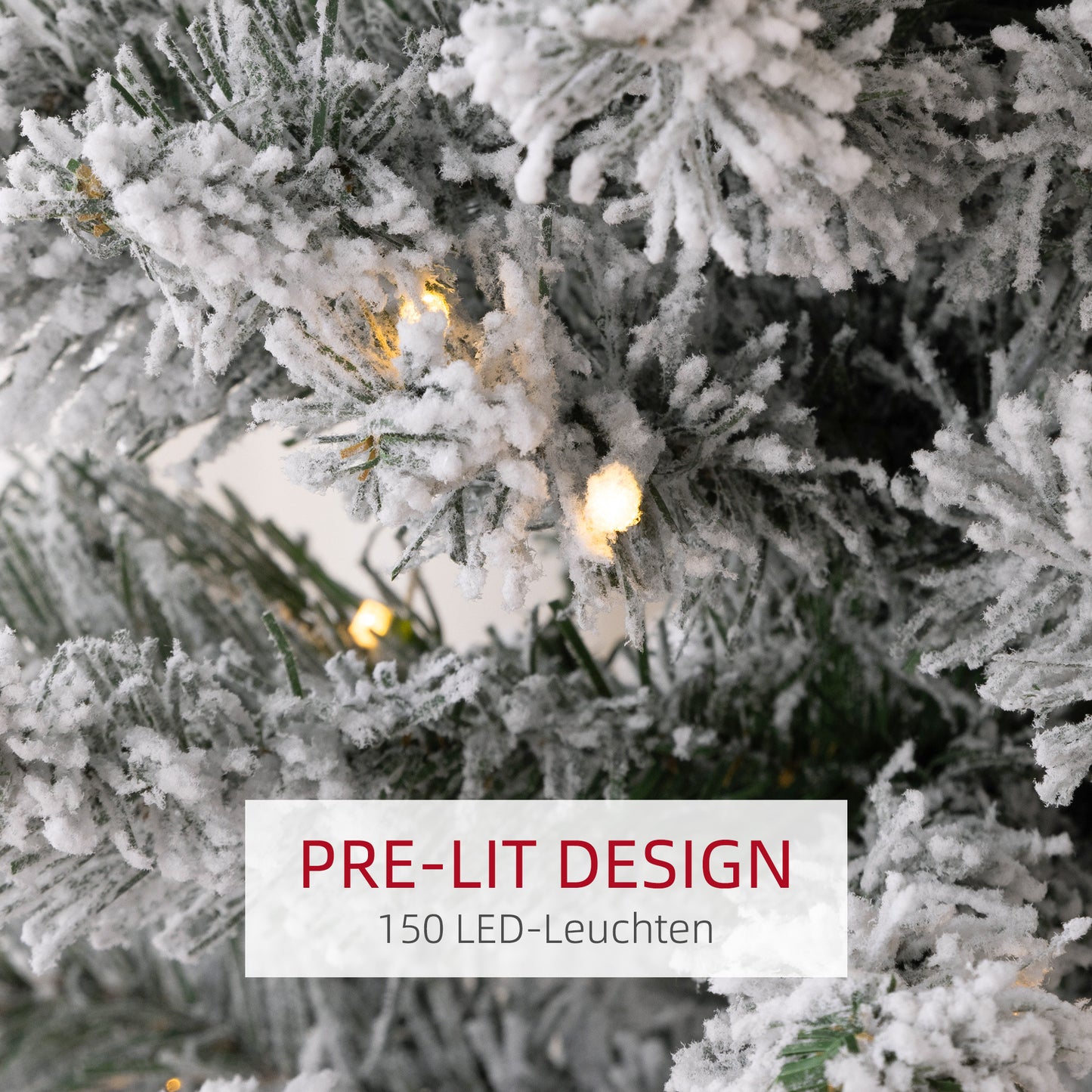 Kunstkerstboom – Nepkerstboom – Kerstboom Kunst – Sfeerverlichting Boom – 180 cm Groen – Geïntegreerde LED Verlichting – Brandvertragend Metalen Voet