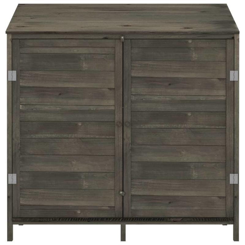 Tuinhuisje – Buitenberging – Tuinschuur – Tuinkast – Opbergkast – Massief Vurenhout – Stalen Frame – Koperen Dak – 102x52x112 cm – Ventilatieroosters – Antraciet & Donkerbruin