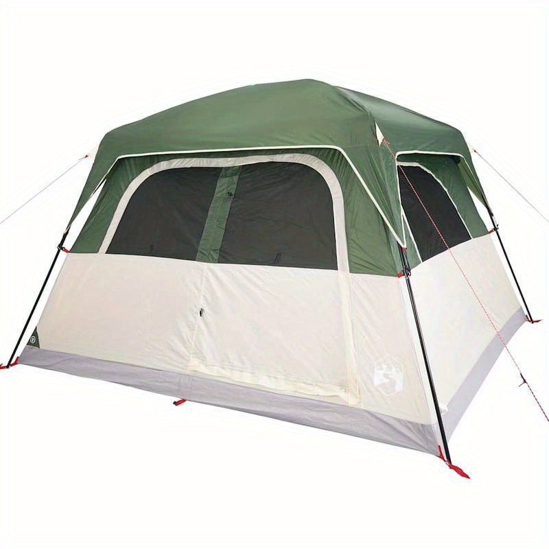 6-Persoons Familietent – Kampeertent – Tent Voor Buiten – Gezinstent – Ovale Tent – Groen – Duurzaam Polyester – Lichtgewicht Glasvezel Frame