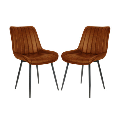Eetkamerstoelen – Stoelen – Keukenstoelen – Caféstoelen – Zwarte Stoelen Set van 2 – Ergonomisch Design – Stevige Metalen Poten