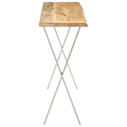 Wall Table with Natural Edge, Measuring 105X33X76 Cm, Made of Solid Mango Wood, Standing Shelf