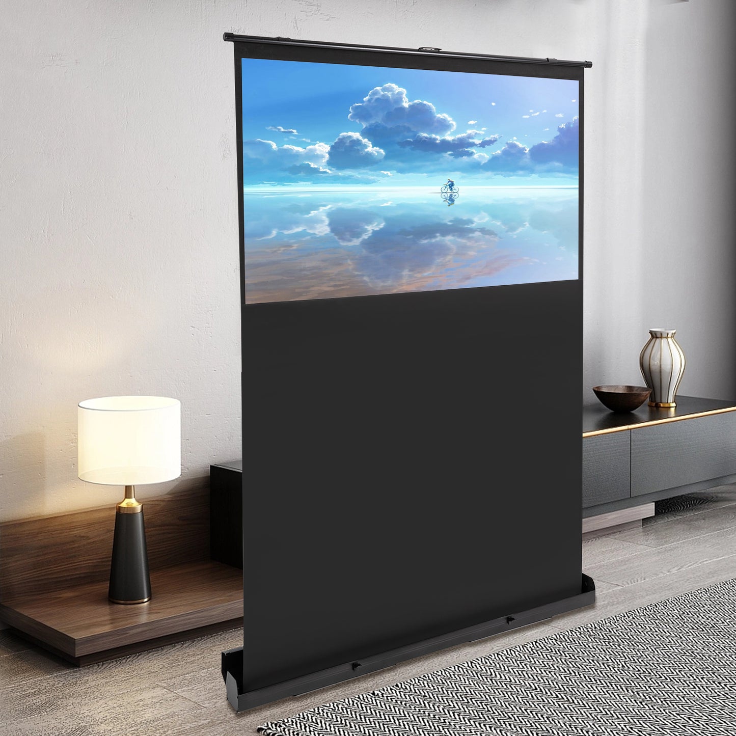 Projectiescherm – Beamer Scherm – Filmscherm – Presentatiescherm – Opvouwbaar Scherm – 152,4 cm – 4K/8K Ultra HD & HDR – Stevige Vezelglas Oppervlakte & Verstelbare Aluminium Standaard