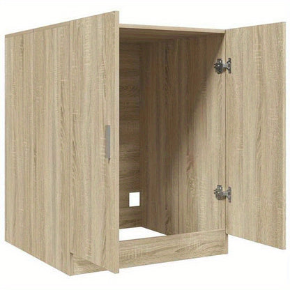 Wasmachine Kast – Wasmachine Ombouwmeubel – Drogerkast – Opbergkast – Werkblad Wasruimte – Sonoma Eiken Kleur – Stevig & Duurzaam – Ruimtebesparend Design