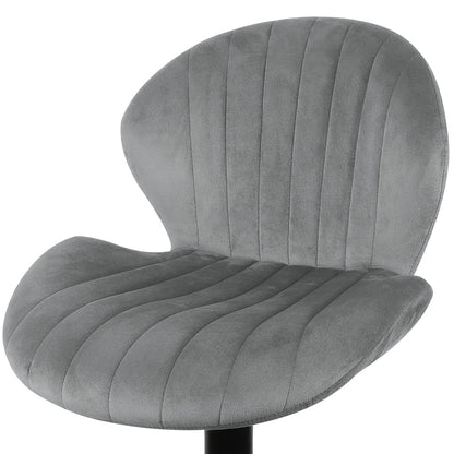 Barstoel – Barkruk – Keukenstoel – Barstoel Set – Kruk Stoel – Verstelbare Hoogte – 360° Draaibaar – Velours Zitting – Metaal – Donkergrijs – Set van 2