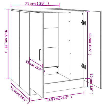 Wasmachinekast – Wasmachine Meubel – Wasmachine Ombouw – Wasmachine Opberger – Opbergkast – Wit – 71x71,5x91,5 cm – Ruimtebesparend en Duurzaam