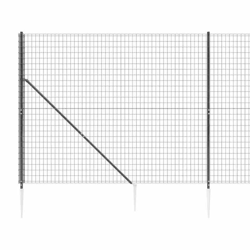 2D Gaas Schutting – Metalen Schutting – Draadscherm – Tuinafscheiding – Erfafscheiding – Antraciet – Stevig en Duurzaam – 1,6 x 25 Meter