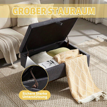 Vierkante Salontafel Met Opbergbank – Multifunctionele Poef – Schoenenbank – Zitkruk – Opbergmeubel – Duurzaam Metalen Frame – 3,2 Cu Ft Opbergruimte – 68,58 cm Hoogte – Gemengde Kleuren – Ruimtebesparend Ontwerp