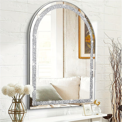 Wandspiegel – Passpiegel – Badkamerspiegel – Hangspiegel – Woonspiegel – Boogvormig Design – 60x90 cm Kristalhelder Glas