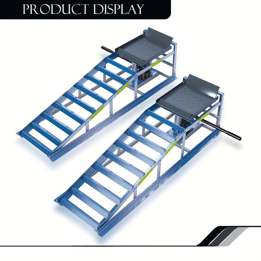 Hydraulische Autobrug – Autohefbrug – Autolift – Wagenlift – Hydraulische Ramps – Verstelbare Hoogte – Reflecterende Strepen – Veiligheidsborgpennen