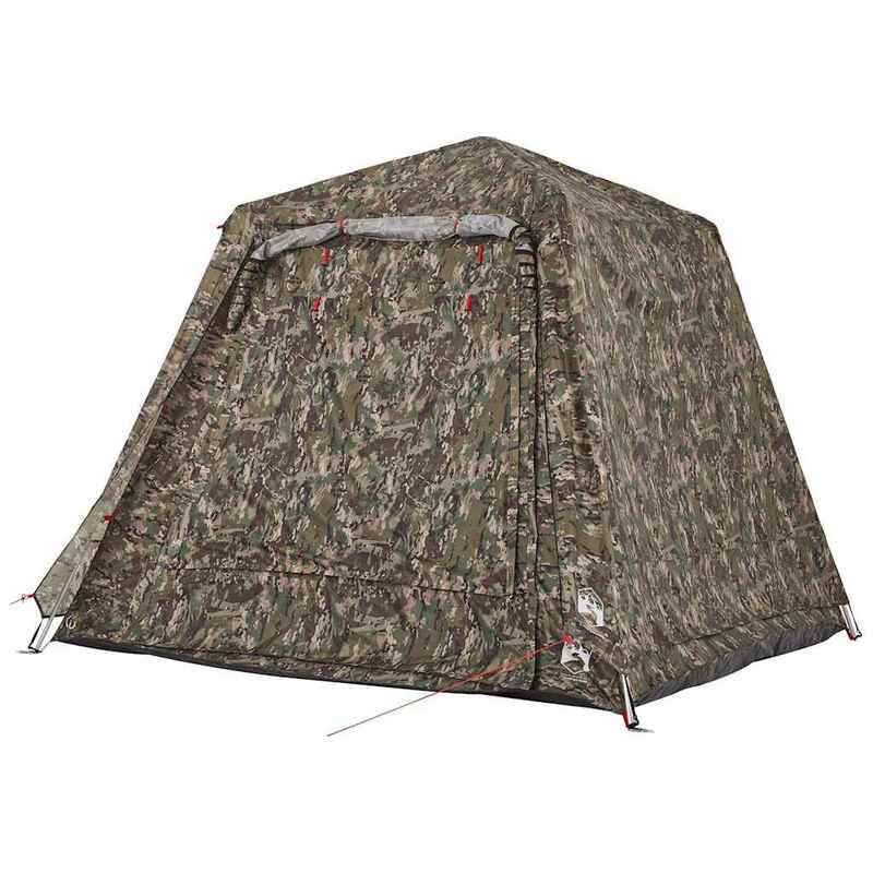 4-Persoons Tent – Kampeertent – Buitentent – Vissertent – Snel Opzetten – Lichtgewicht Polyester – Camouflage Groen – Met Ritsen Ventilatie