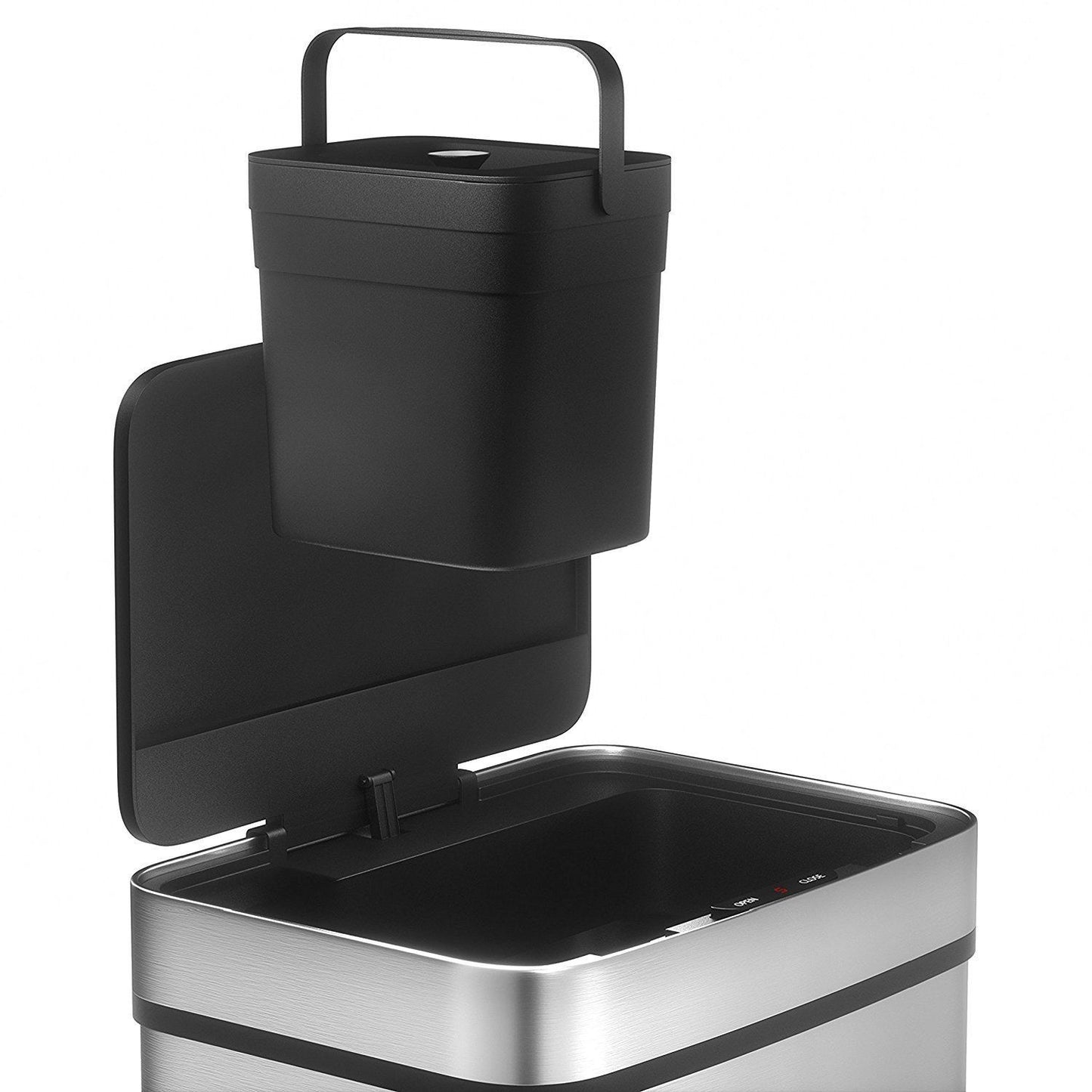 Automatische Afvalbak – Prullenbak – Vuilnisbak – Afvalcontainer – Afvalsorteerder – 75 Liter Capaciteit – Contactloze Infrarood Sensor – RVS Zwart Mat
