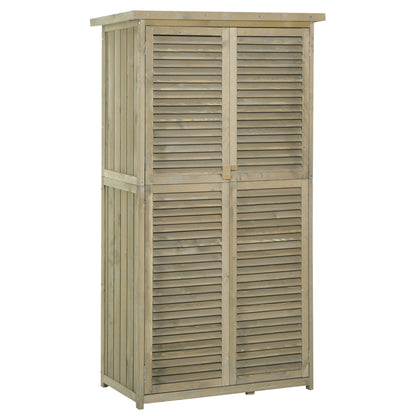 Tuinhuisje – Tuinkast – Tuinschuur – Gereedschapsschuur – Berging – Autoclave Behandeld Dennenhout – Waterdicht Bitumen Dak – 87x47x160 cm – Schuifdeuren – 2 Planken – Op Poten – Sand
