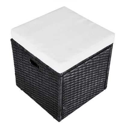 Loungeset – Tuinmeubelset – Loungeset Balkon – Loungeset Hoekbank – Loungeset Poly Rattan – Bruin – Weerbestendig PE Rattan – Uitneembare Wasbare Kussenhoezen