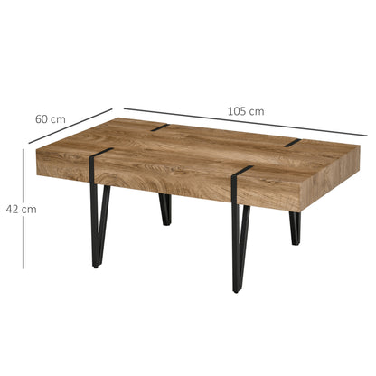 Salontafel – Koffietafel – Bijzettafel – Woonkamertafel – Industrieel Tafeltje – Zwart-Bruin – 105x60x42 cm – Robuust Industrieel Design
