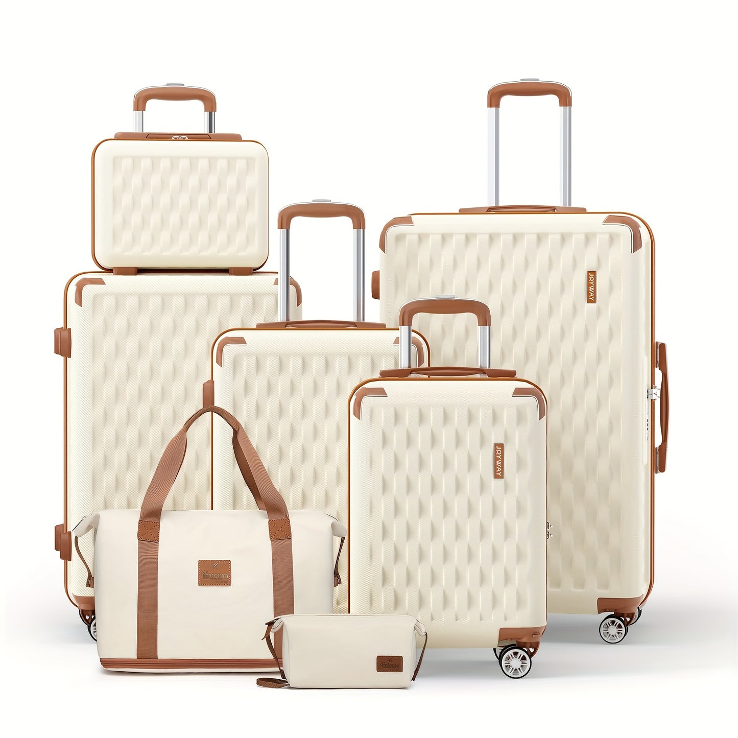 Hard Shell Koffer – Reiskoffer – Spinner Koffer – Handbagage – Trolley – Lichtgewicht ABS Materiaal – 360° Zwenkwielen – Wit – 20 Inch