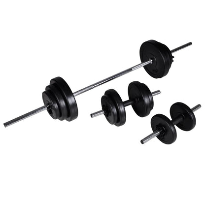 Multifunctionele Trainingsbank – Fitnessbank – Krachtbank – Dumbbellbank – Gewichtbank – Verstelbare Rugleuning – Dumbbells 30,5 kg – Robuust Stalen Frame – Comfortabele Bekleding – Zwart