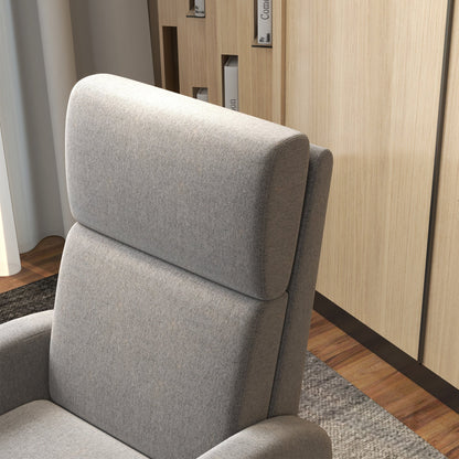 Relaxfauteuil – Relaxstoel – Zetel – Lounger – Fauteuil Grijs – Verstelbare Rugleuning Tot 160° – Inklapbare Voetensteun