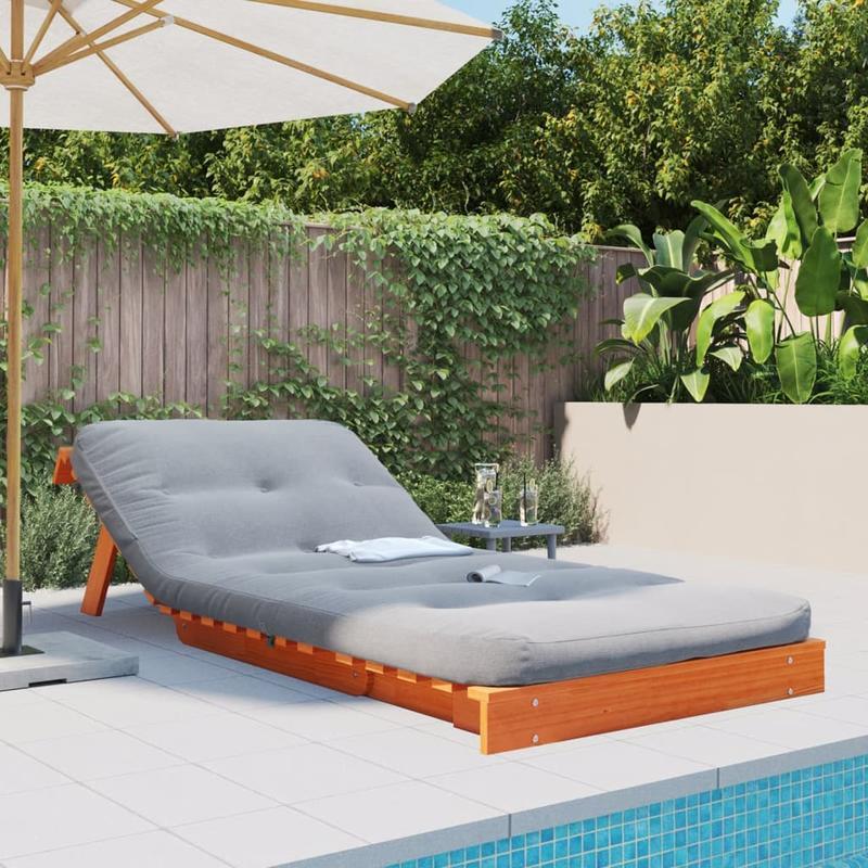 Futonbed – Futonsofa – Logeerbed – Slaapbank – Loungestoel – 80x206x11 cm Matras – Pijnboomhouten Frame – Verwijderbare Bruine Velvet Bekleding