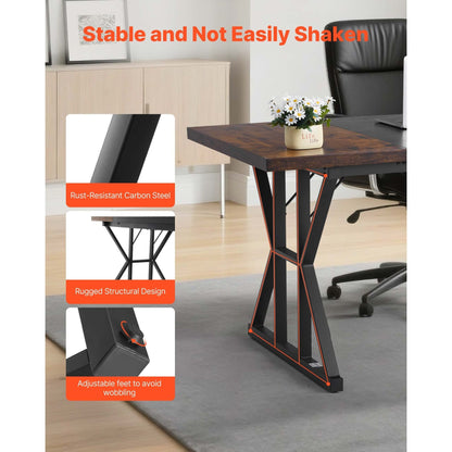 Grote Computerbureau – Bureautafel – Werkplek – Schrijftafel – Laptoptafel – Rustiek Bruin & Zwart – Stevig Carbonstaal Frame – 180x80 cm Groot Werkblad