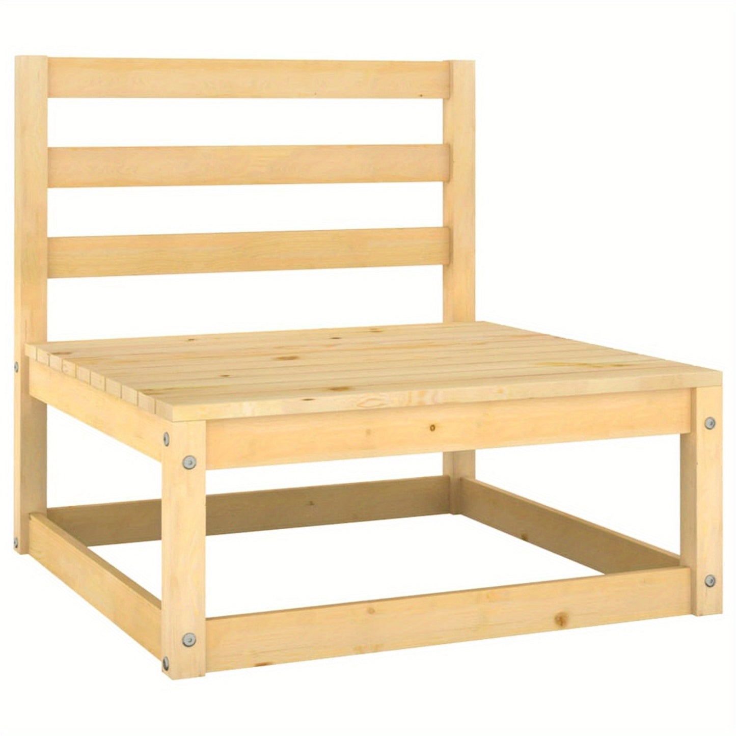 Loungeset – Tuinset – Loungesofa – Buitenmeubel – Balkonset – Houten Frame – Zwarte Comfortabele Kussens