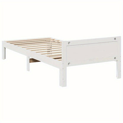 Bedframe – Bedbodem – Bedonderstel – Onderstel – Ledikant – Wit – 90x200 cm – Hardhouten Stevig Design – Vooraf Gemonteerd