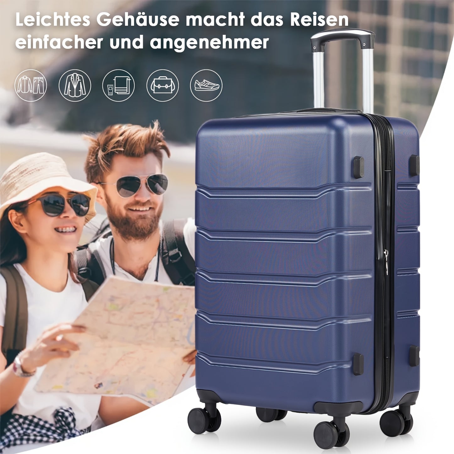Kofferset Hard Shell – Bagage – Reiskoffer – Trolley – Koffer Met Wielen – 3-delige Set (20/24/28 Inch) – TSA-slot – 4 Draaibare Wielen
