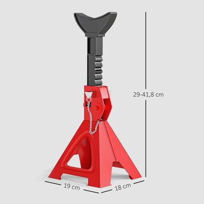 Autokrik – Kriksteunen – Assteunen – Garagekrik – Potkrik – Verstelbaar 29-41,8 cm – Draagvermogen 3 Ton – Robuuste Stalen Constructie