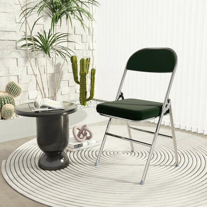 Inklapbare Stoelen – Klapstoelen – Vouwstoelen – Opklapbare Stoelen – Tuinstoelen – Set van 2 – Kunstleren Bekleding – Stevig Metalen Frame – Zithoogte 45 cm – Geschikt Binnen en Buiten