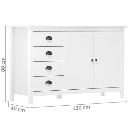 Sideboard – Dressoir – Opbergkast – Kast – Wit – Massief Grenenhout – Afneembaar Opbergvak – Compact 79x40x80 cm