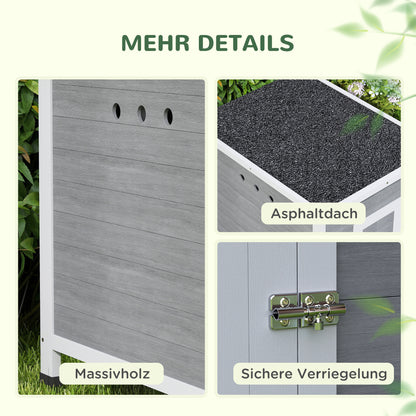 Eendenren – Kippenren – Pluimveestal – Gangenhok – Houten Kippenhok Lichtgrijs – Waterdicht Asfalt Dak – Handige Zijdeur & Ventilatie